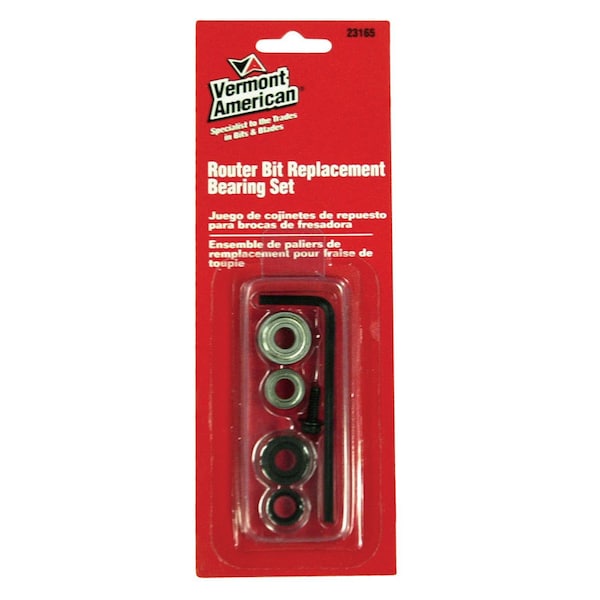 Vermont American Vermont American 1/4 in. D X Multi Size in. X 2 in. L Router Bit Bearing Set 3 pc 23165 - main